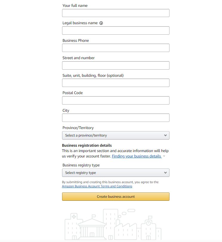 Steps to register for Amazon Business